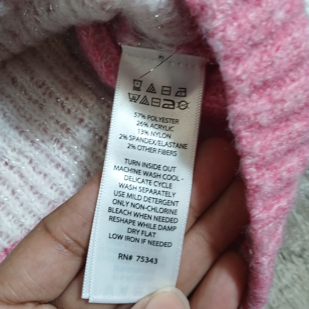 Jessica Simpson Pink and White Heart Sweater - Picture 4 of 5